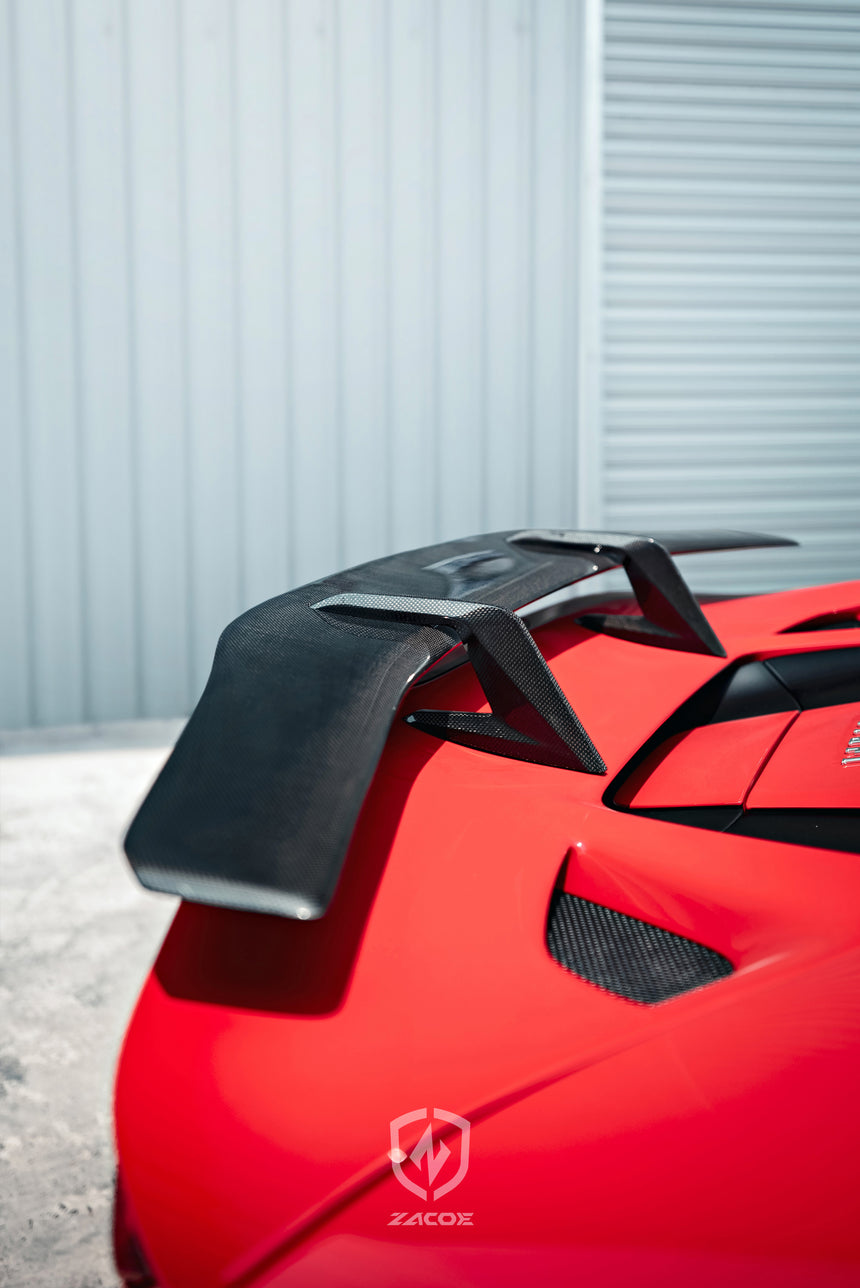 Dry Carbon Fiber Ferrari F8 Tributo Rear Wing - Zacoe