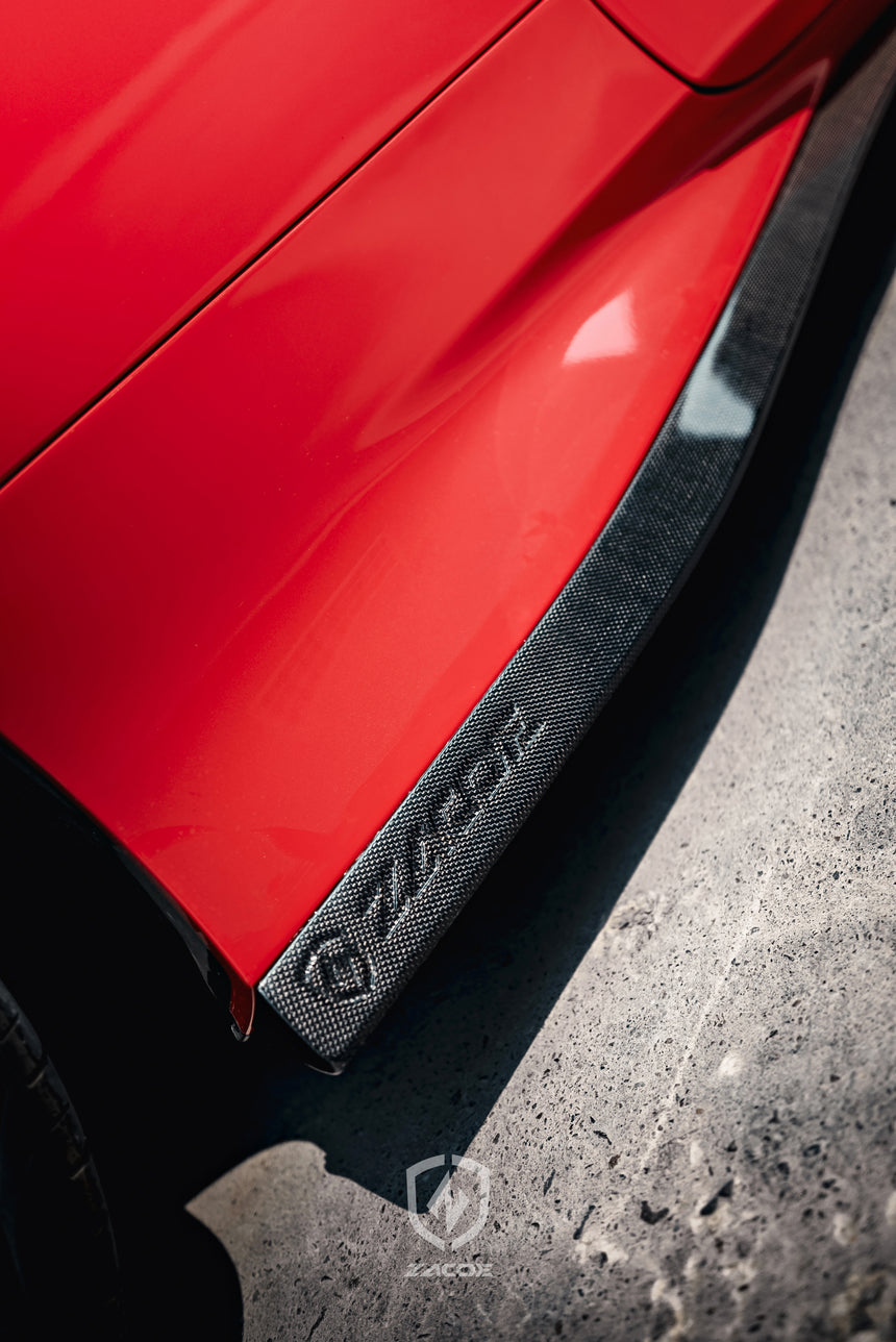 Dry Carbon Fiber Ferrari F8 Tributo Side Skirt - Zacoe