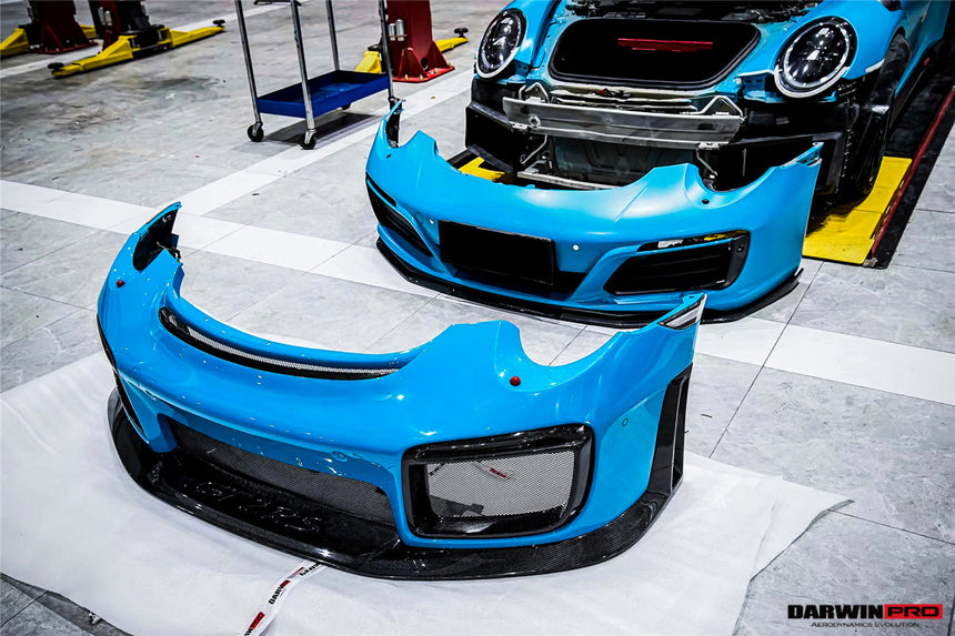 2016-2019 Porsche 911 991.2 Carrera /Targa 4/4S GT2RS Style Partial Carbon Fiber Front Bumper