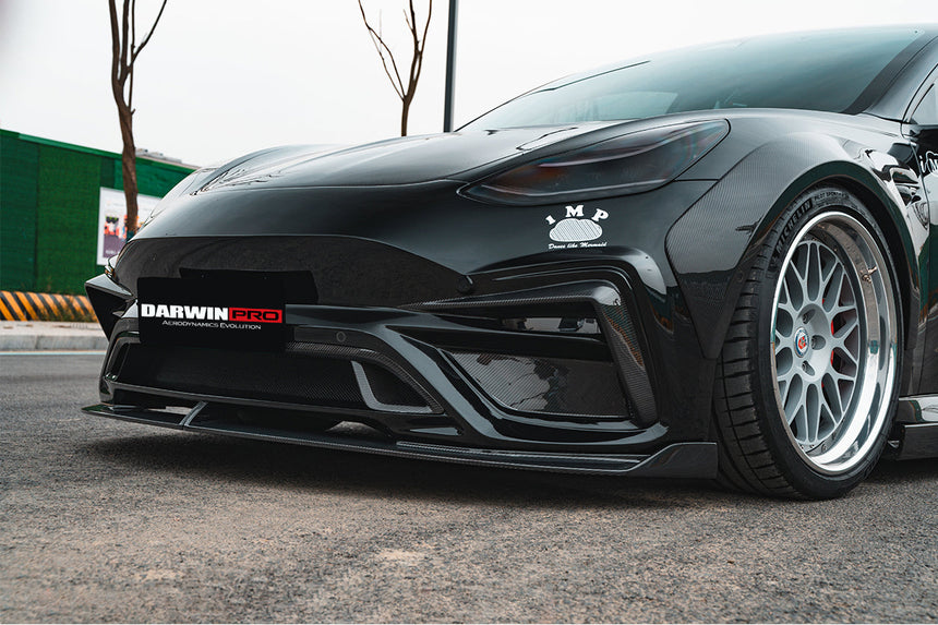 2017-2023 Tesla Model 3 IMP Performance Partial Carbon Fiber Front Bumper
