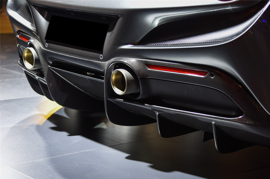 2019-2024 Ferrari F8 OEM Style Dry Carbon Fiber Rear Diffuser Lip