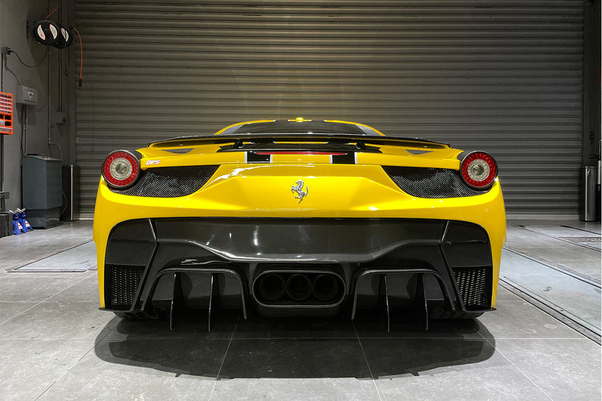 2010-2015 Ferrari 458 Italy & Spider VRS Style Rear Bumper With Tips