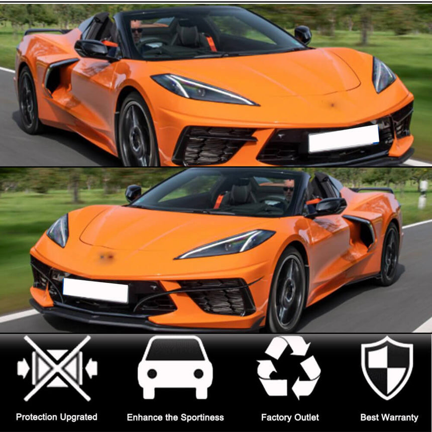 For Chevrolet Corvette C8 2-Door 20-22 Replacement Style Dry Carbon Fiber Mirror Covers Side Rearview Mirror Cover Caps Pair