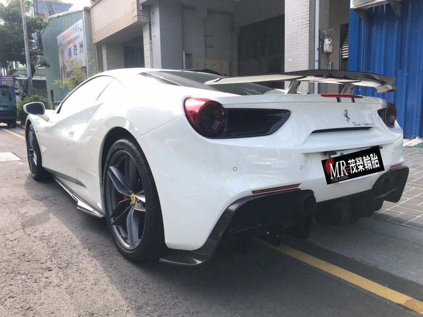 Ferrari 488 GTB Chitu Dry Carbon Fiber Rear Side Flaps - Zacoe