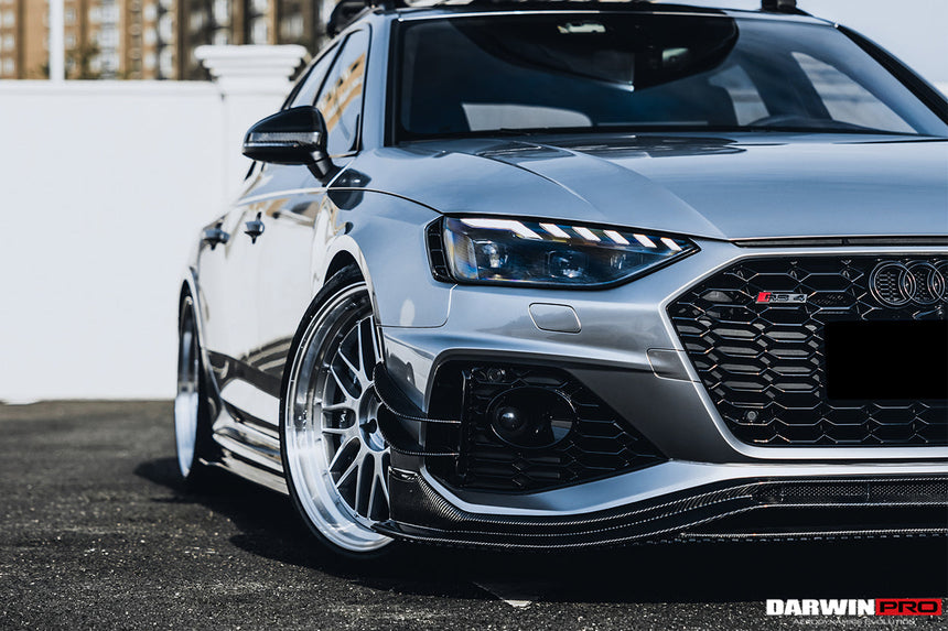 2020-2024 Audi RS4 B9.5 BKSS Style Carbon Fiber Front Bumper Canards
