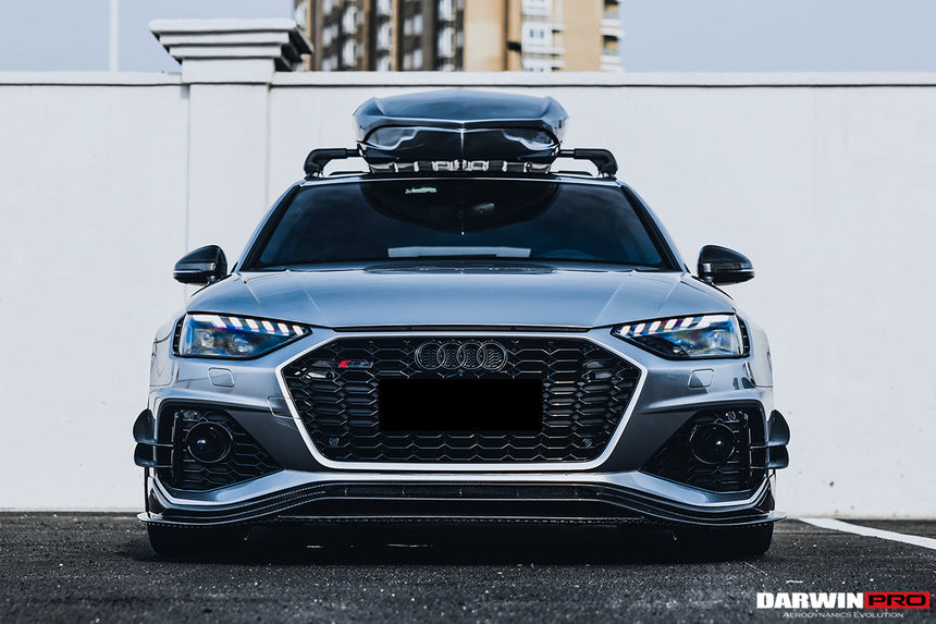 2020-2024 Audi RS4 B9.5 BKSS Style Carbon Fiber Front Bumper Canards