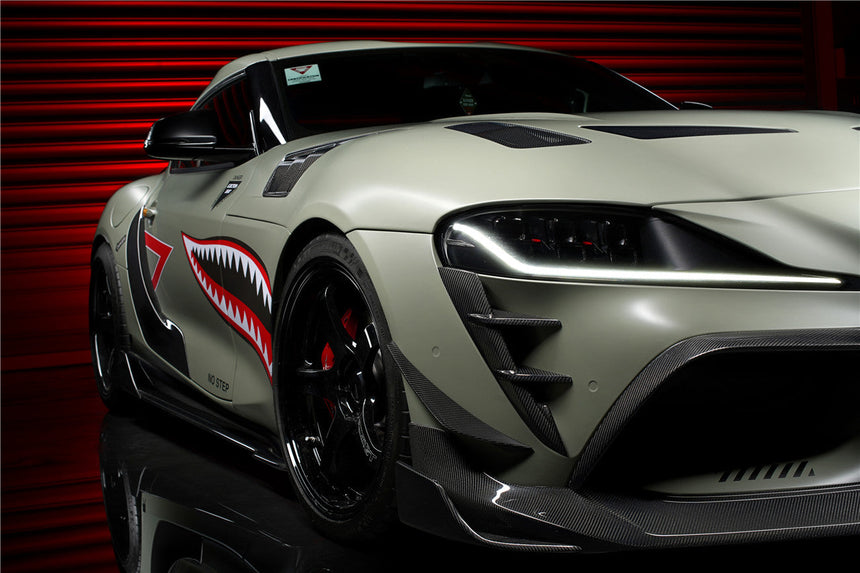 2019-UP Toyota GR Supra (J29/DB) A90 A91 BKSS Style Carbon Fiber Front Bumper Vents