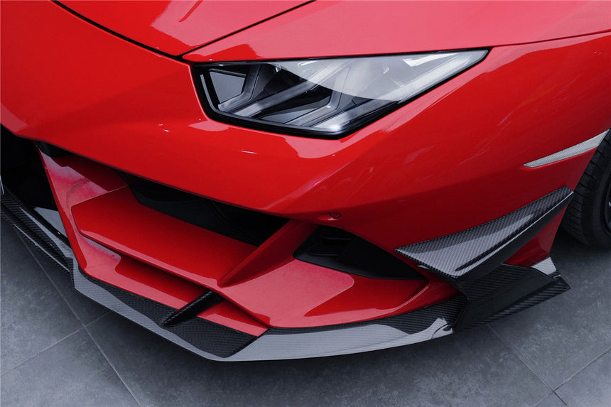 2019-2022 Lamborghini Huracan EVO 4WD ONLY BKSS Style Carbon Front Bumper Canards