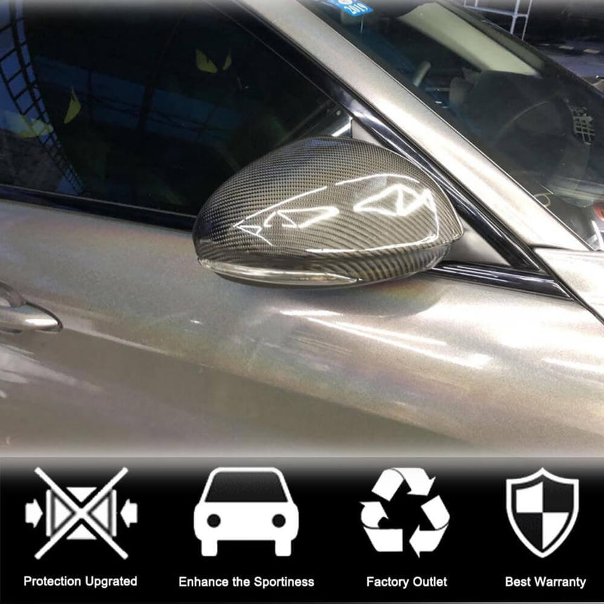 Alfa Romeo Giulia 952 Dry Carbon Fiber Add-on Side Rearview Mirror Cover Caps Pair
