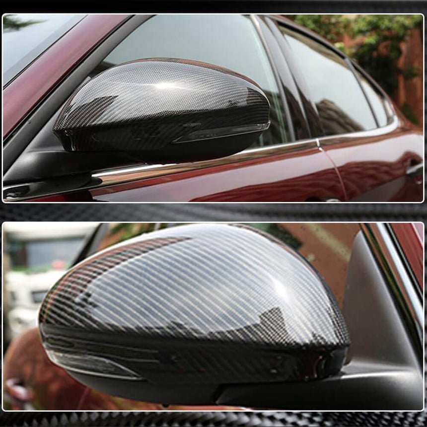 Alfa Romeo Giulia 952 Dry Carbon Fiber Add-on Side Rearview Mirror Cover Caps Pair
