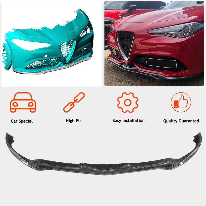 Alfa Romeo Giulia 952 TI Sport Carbon Fiber Front Bumper Lip Spoiler Wide Body Kit