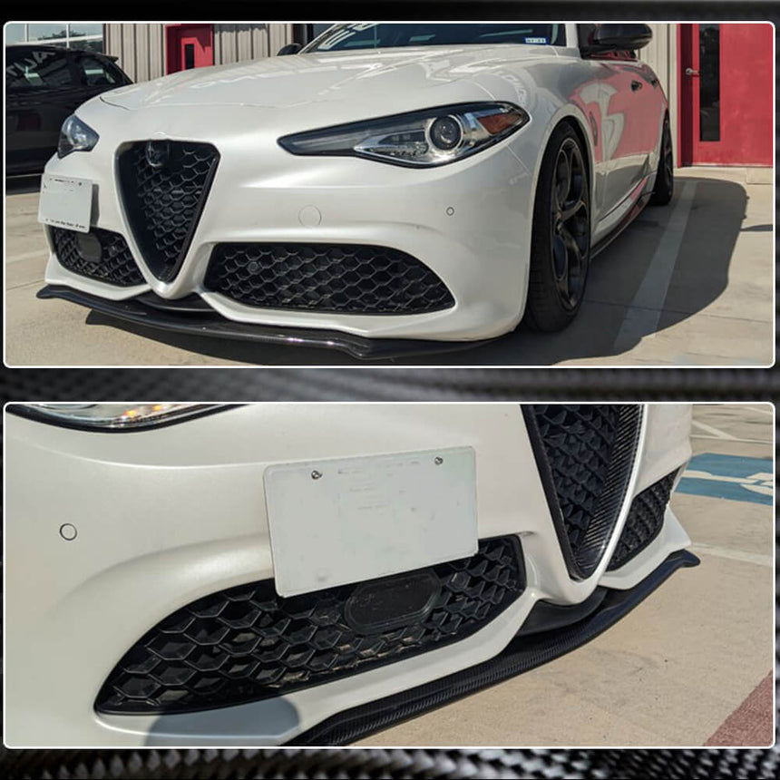 Alfa Romeo Giulia 952 TI Sport Carbon Fiber Front Bumper Lip Spoiler Wide Body Kit