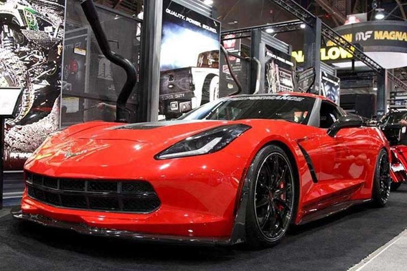 Corvette C7 2014-UP Stage 3 AP style Carbon Fiber Front Lip With Winglets