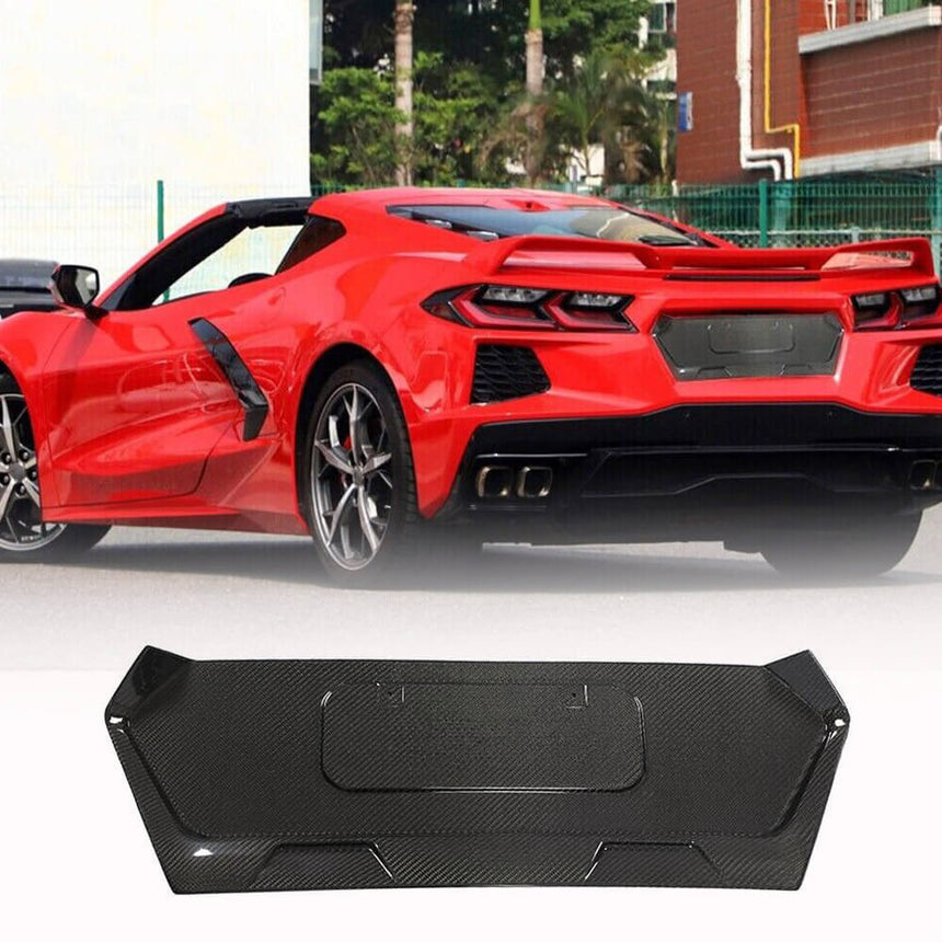 Dry Carbon Fiber License Plate Frame Cover for Chevrolet Corvette C8 2-Door 2020-2023