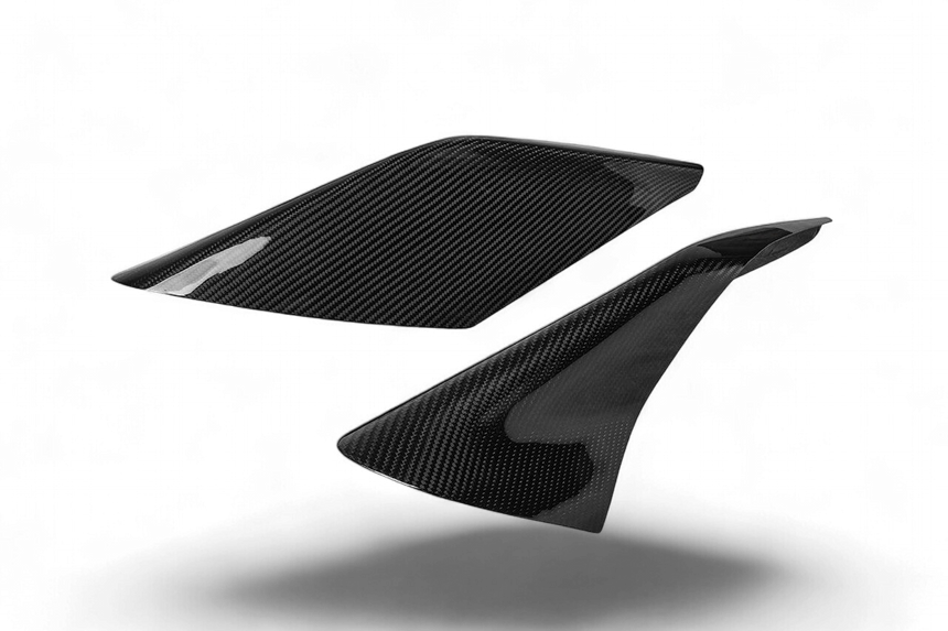 2019-2024 Ferrari F8 OEM Style Dry Carbon Fiber Side Air Intake Fins Flaps Wings