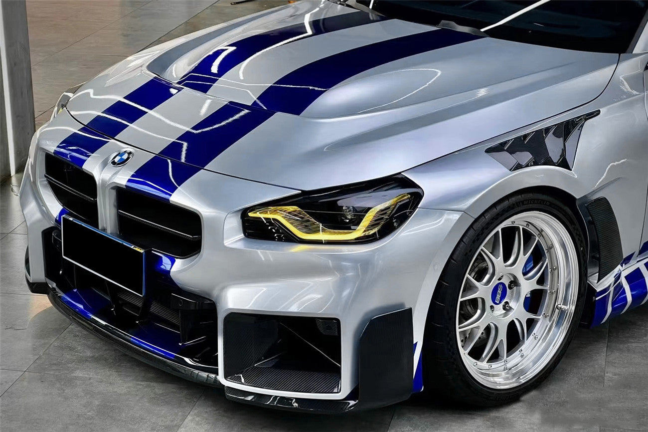 BMW M2 G87 MP STYLE DRY CARBON FIBER FRONT FENDER TRIMS
