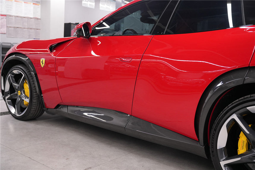 2023-UP Ferrari Purosangue FUV Type F175 OEM Style Dry Carbon Fiber Side Skirts
