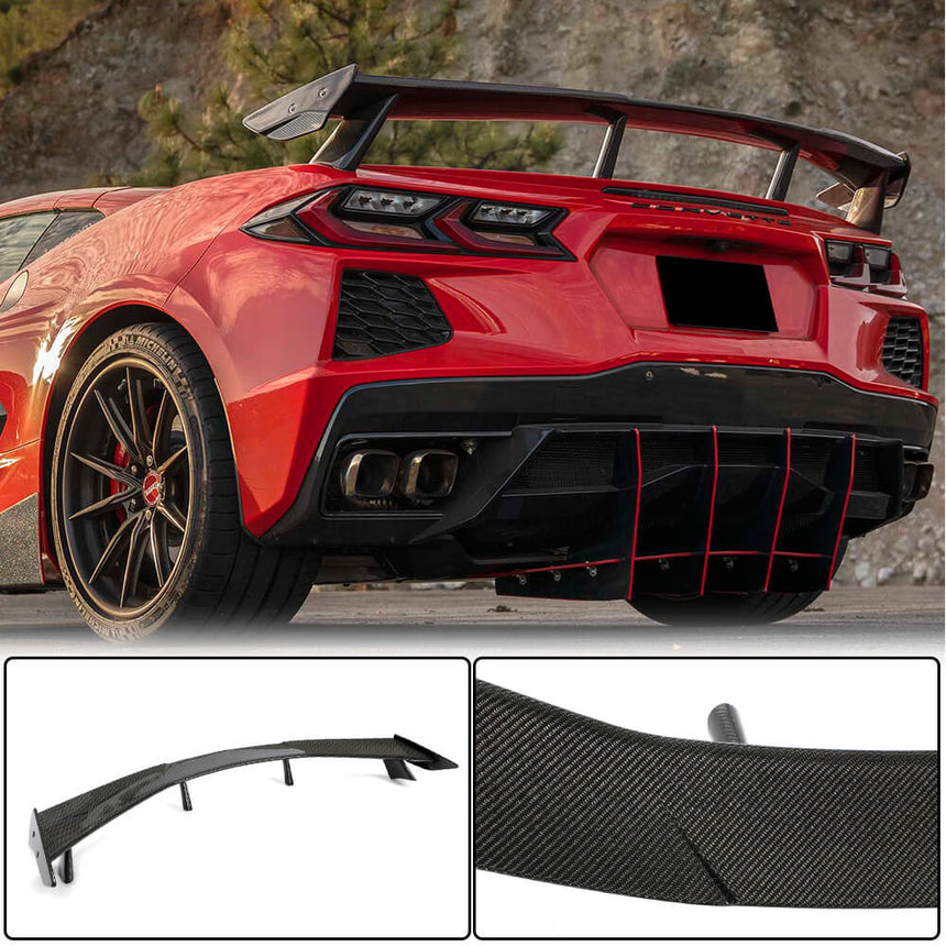 Chevrolet Corvette C8 Carbon Fiber Rear Trunk Spoiler Boot Wing Lip