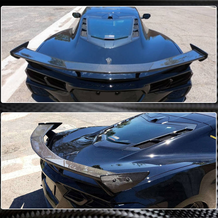 Chevrolet Corvette C8 Carbon Fiber Rear Trunk Spoiler Boot Wing Lip