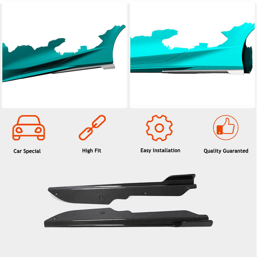 For Chevrolet Corvette C8 Carbon Fiber Side Skirts Splitter Canard Cupwing Winglets Flaps