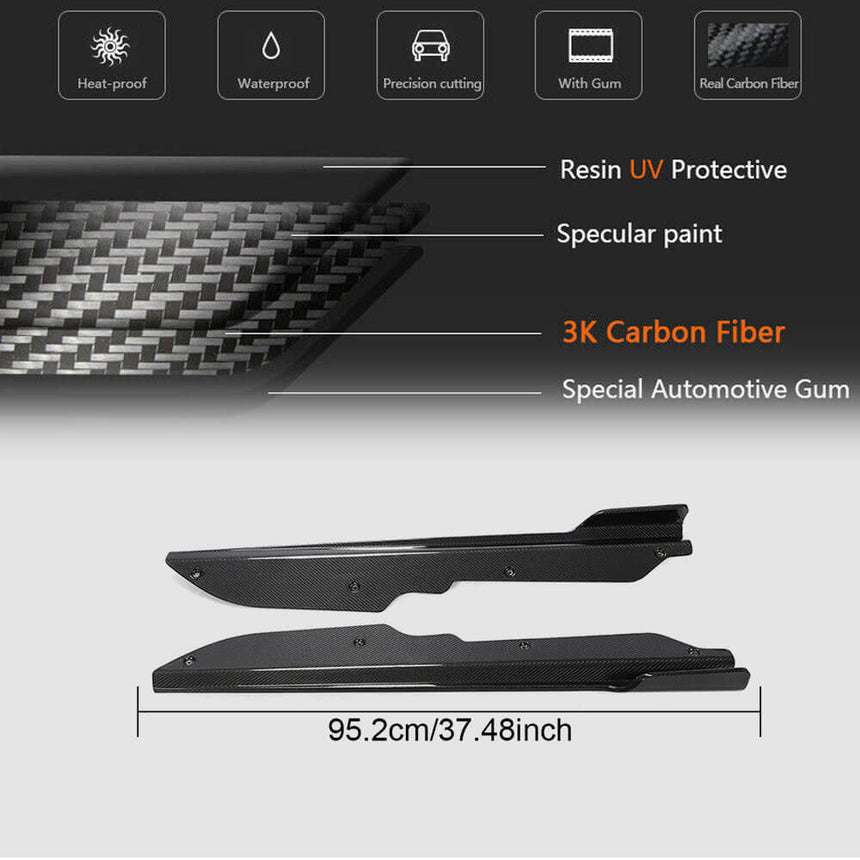 For Chevrolet Corvette C8 Carbon Fiber Side Skirts Splitter Canard Cupwing Winglets Flaps