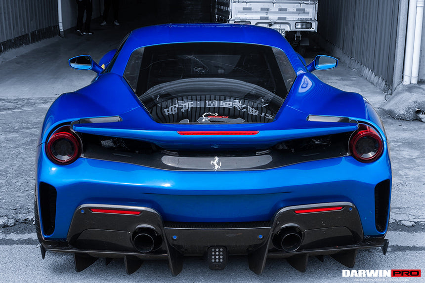 2015-2020 Ferrari 488 Spider Pista Style Carbon Fiber Rear Bumper And Wing