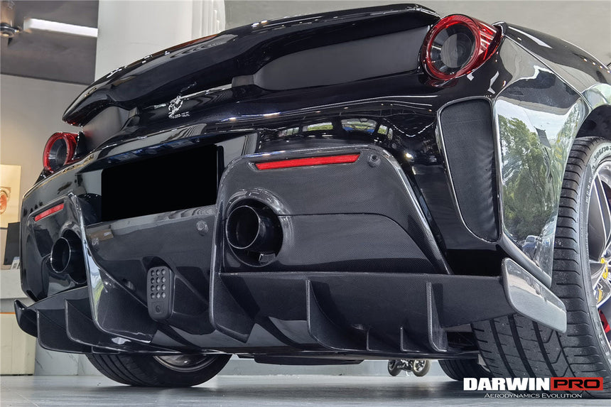 2015-2020 Ferrari 488 Spider Pista Style Carbon Fiber Rear Bumper And Wing