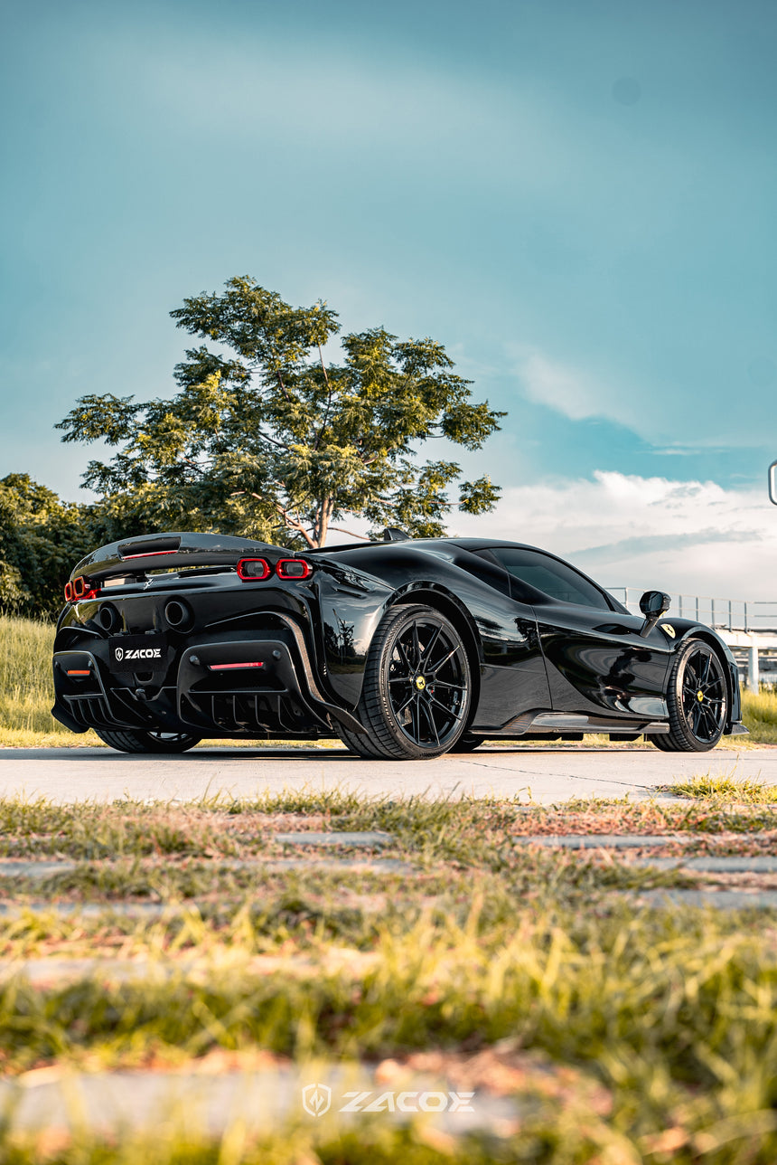 Dry Carbon Fiber Ferrari SF90 Stradale Side Skirts - Zacoe