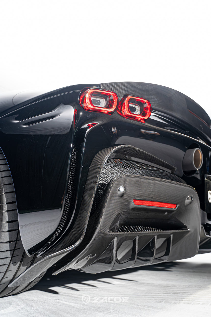 Dry Carbon Fiber Ferrari SF90 Stradale Rear Diffuser - Zacoe