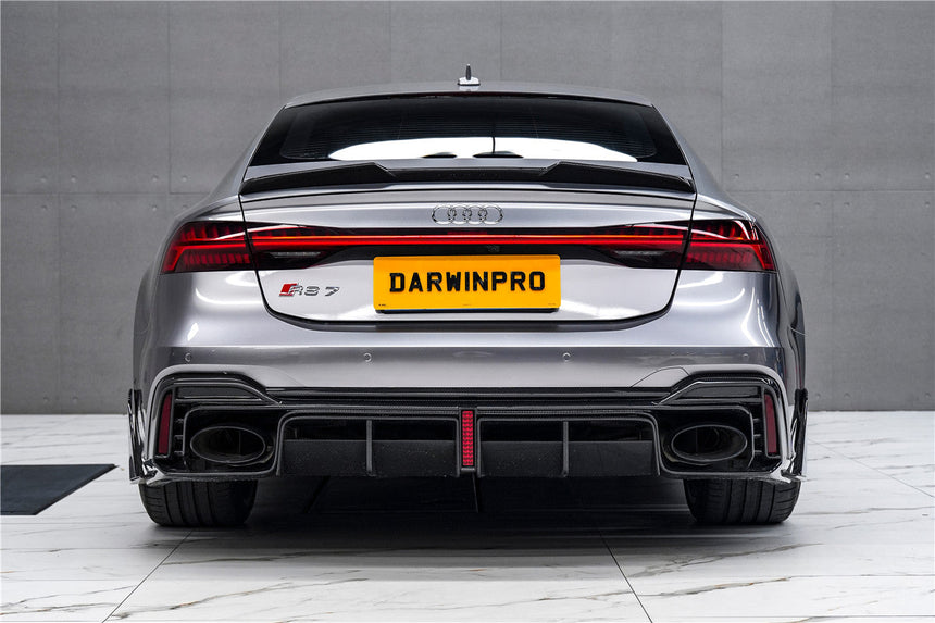 2019-UP Audi RS6 Avant C8 RS7 C8 Quattro Carbon Fiber Rear Diffuser DarwinPRO (iMP Design)