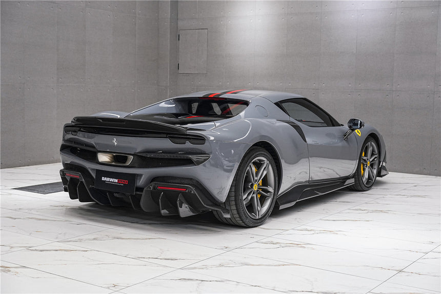 DarwinPRO 2022-2026 Ferrari 296 GTB & GTS Type F171 iMP Style Carbon Fiber Rear Bumper Trim