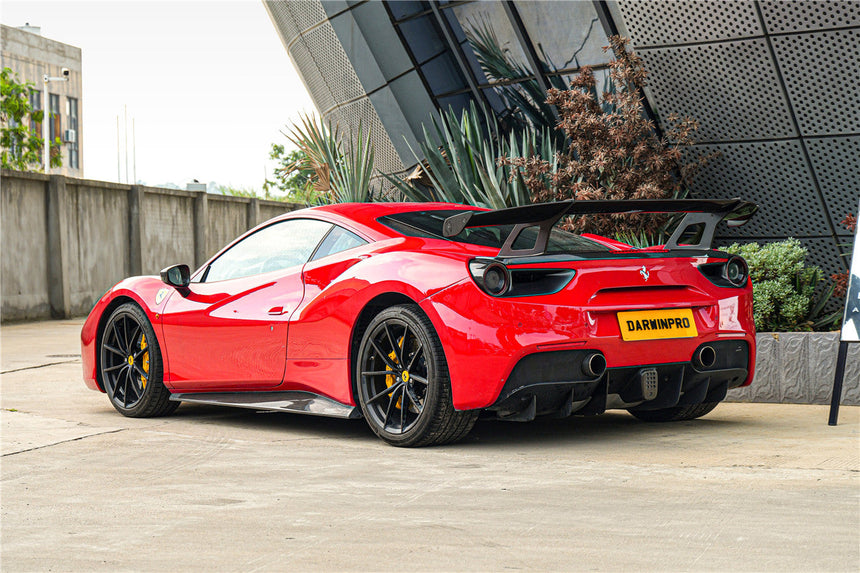 2015-2020 Ferrari 488 GTB Partial Carbon Fiber Wing With Base DarwinPRO (SF90XX Style)