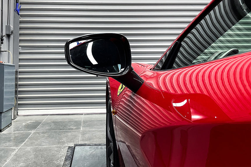 2015-2020 Ferrari Carbon Fiber Mirror House with Base Replacement DarwinPRO (OE) | Fits F8, 488, Pista