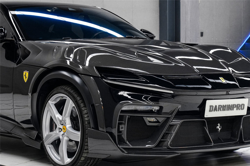 2023-UP Ferrari Purosangue F175 Partial Carbon Fiber Front Bumper And Hood DarwinPRO iMP Design