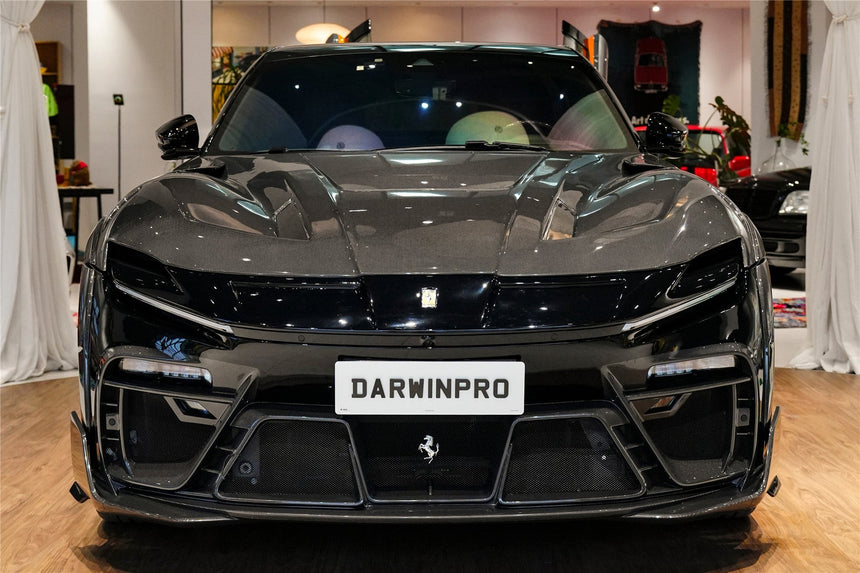 2023-UP Ferrari Purosangue F175 Partial Carbon Fiber Front Bumper And Hood DarwinPRO iMP Design