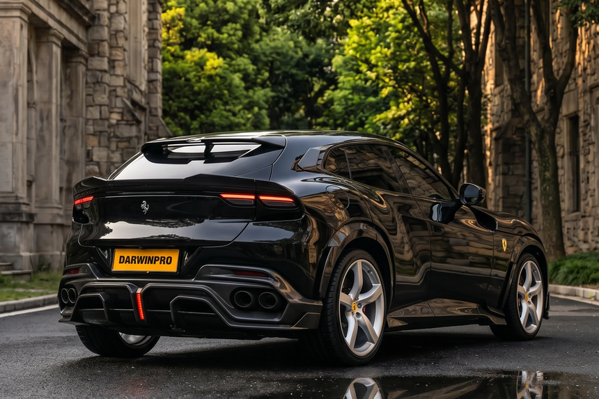 2023-UP Ferrari Purosangue F175 Partial Carbon Fiber Rear Bumper DarwinPRO iMP Design