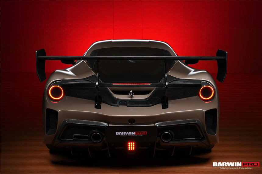2015-2020 Ferrari 488 GTB Challenge Evo Modena Style Rear Bumper With Deck Lid Wing & Diffuser & Wing