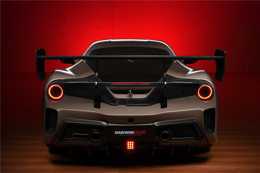 2015-2020 Ferrari 488 GTB Challenge Evo Modena Style Rear Bumper With Deck Lid Wing & Diffuser