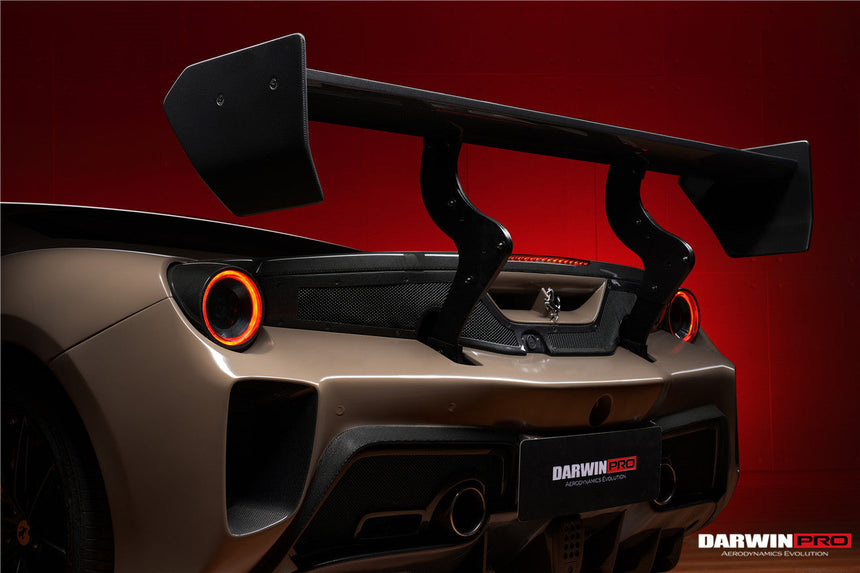 2015-2020 Ferrari 488 GTB Challenge Evo Modena Style Rear Bumper With Deck Lid Wing & Diffuser