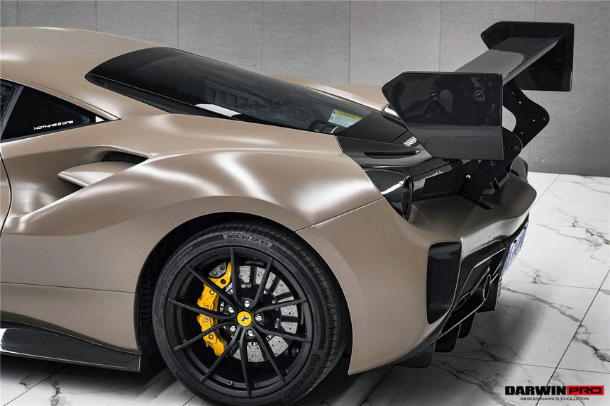 2015-2020 Ferrari 488 GTB Challenge Evo Modena Style Rear Bumper With Deck Lid Wing & Diffuser & Wing