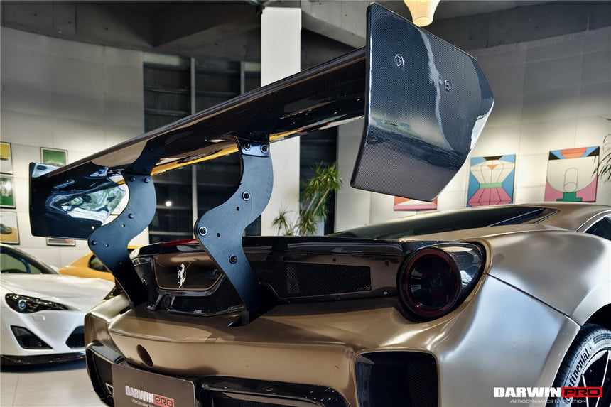 2015-2020 Ferrari 488 GTB Challenge Evo Modena Style Rear Bumper With Deck Lid Wing & Diffuser & Wing