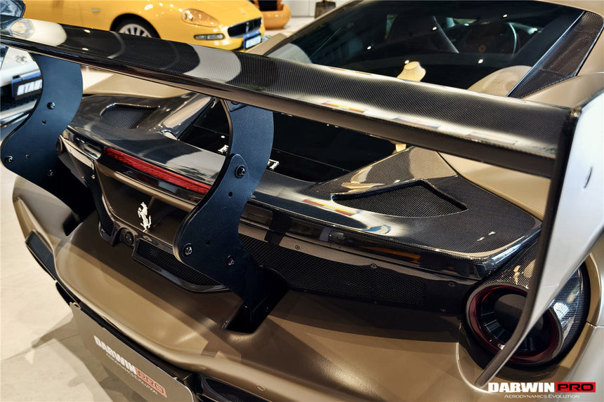 2015-2020 Ferrari 488 GTB Challenge Evo Modena Style Rear Bumper With Deck Lid Wing & Diffuser & Wing