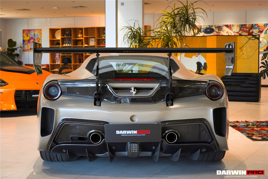 2015-2020 Ferrari 488 GTB Challenge Evo Modena Style Rear Bumper With Deck Lid Wing & Diffuser