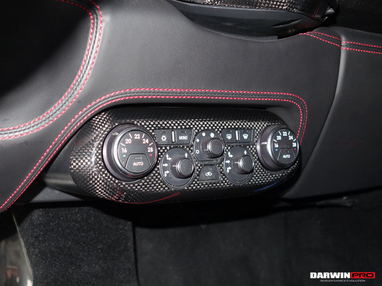 2010-2015 Ferrari 458 Dry Carbon Fiber AC Control Panel Cover DarwinPRO (OE) Fits Italia, Spider, Speciale