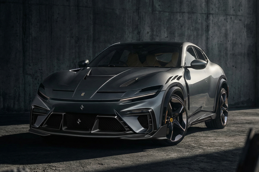 2023-UP Ferrari Purosangue F175 Partial Carbon Fiber Front Bumper And Hood DarwinPRO iMP Design