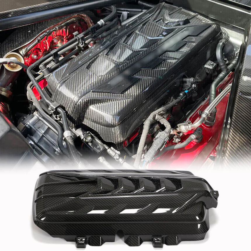 Chevrolet Corvette C8 2020-2022 Dry Carbon Fiber Engine Cover Engine Valve Cover Bonnet Hood Kit