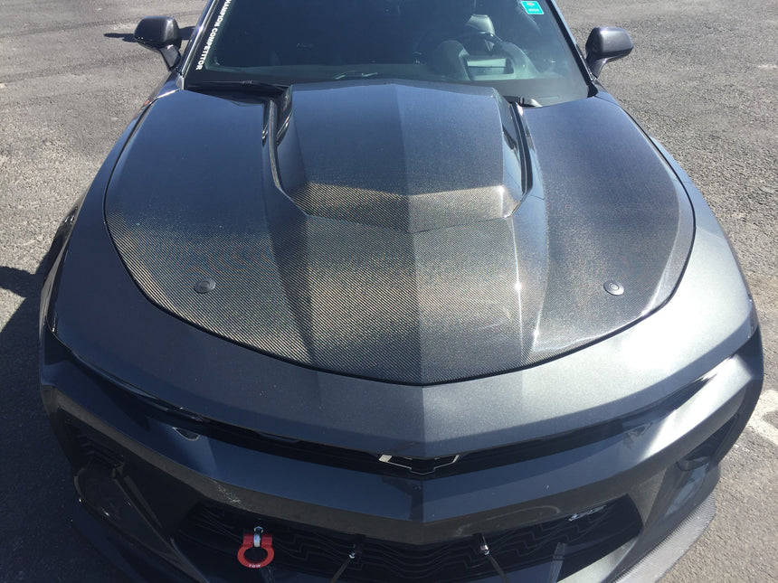 Type-AZ double sided carbon fiber hood for 2016-2024 Chevrolet Camaro