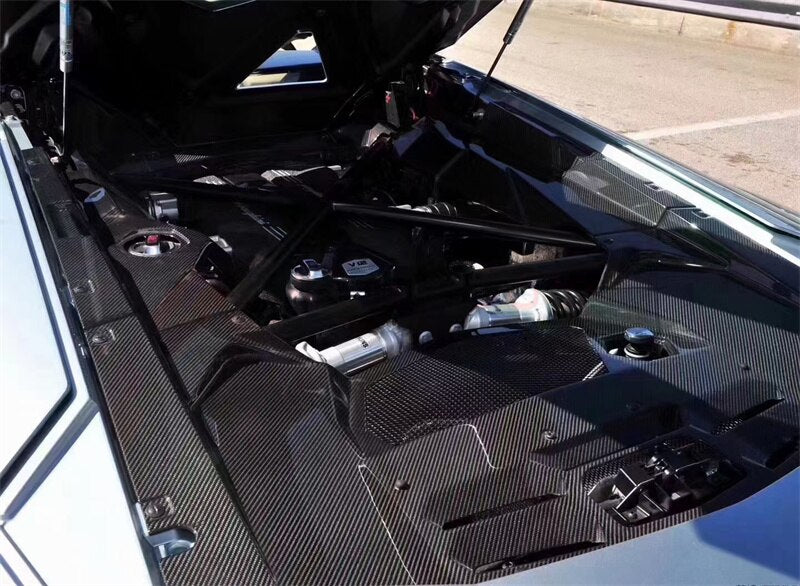 Lamborghini Aventador LP700 Dry Carbon Fiber Rear Engine Cover Engine Bay Kits Firewall Panel