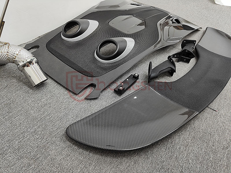 For McLaren 540C 570S upgrade 600LT Full body kit Dry carbon fiber front bumper Rear bumper Spoiler side skirt Front hood