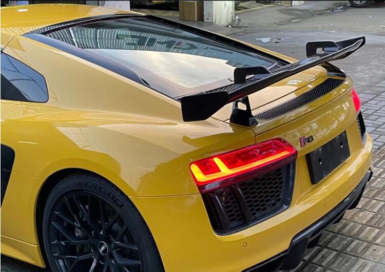 GT Style Real Carbon Fiber Car Rear Wing Trunk Lip Spoiler For Audi R8 V8 V10 Coupe 2008-2023